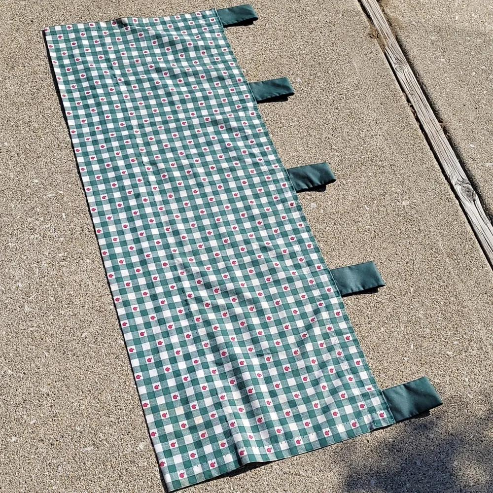 Decorative Apple green and white checkered hanging window curtain Valence